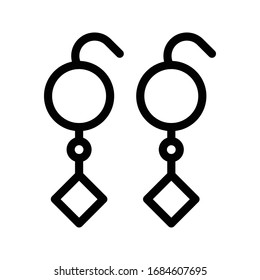 earring vector thin line icon 