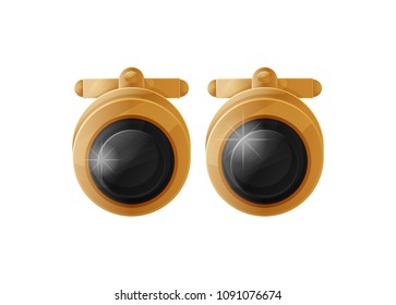 Earrings with black gemstones isolated on white background vector golden accessory with precious gems, expensive female wear element, fashion attire