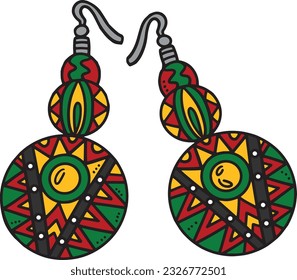 Earrings Cartoon Colored Clipart Illustration