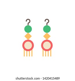 Earrings color icon. Element of boho color icon. Premium quality graphic design icon. Signs and symbols collection icon for websites, web design, mobile app