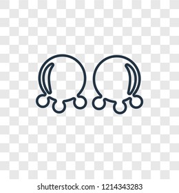 Earrings concept vector linear icon isolated on transparent background, Earrings concept transparency concept in outline style