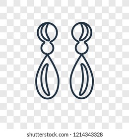 Earrings concept vector linear icon isolated on transparent background, Earrings concept transparency concept in outline style