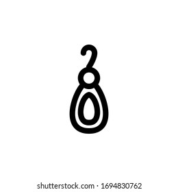 Earrings Mother’s Day Outline Icon Logo Vector Illustration
