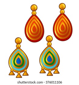 Earrings in the Egyptian style. Vector illustration.