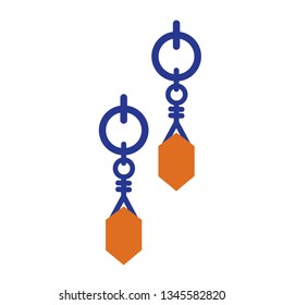 earrings flat illustration on white