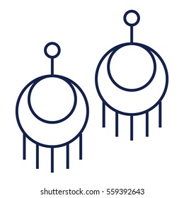 Earrings Flat minimal icon vector