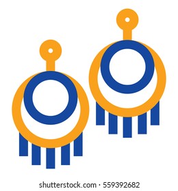 Earrings Flat minimal icon vector