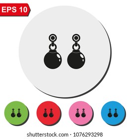 Earrings flat round colorful vector icon.