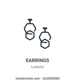 Earrings glyph icon vector on white background. Flat vector earrings icon symbol sign from modern luxury collection for mobile concept and web apps design.