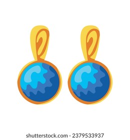 earrings golden illustration isolated design