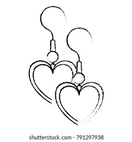 earrings with heart shape