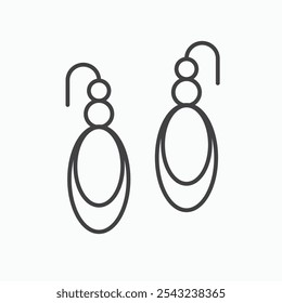 Earrings icon in black outlined and solid.