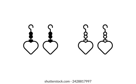 Earrings icon design with white background stock illustration