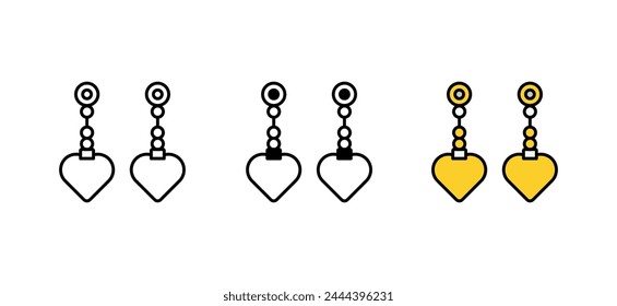 Earrings icon design with white background stock illustration