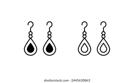 Earrings icon design with white background stock illustration