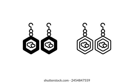 Earrings icon design with white background stock illustration