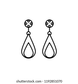 earrings icon. Element of jewelry for mobile concept and web apps illustration. Thin line icon for website design and development, app development