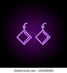 earrings icon. Elements of Beauty, make up, cosmetics in neon style icons. Simple icon for websites, web design, mobile app, info graphics