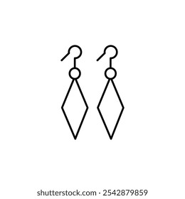 Earrings icon. filled and line stroke icons