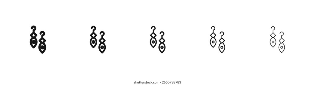 Earrings icon flat illustration set logo