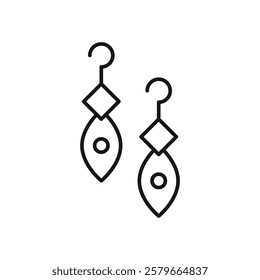 Earrings icon Flat simple outline