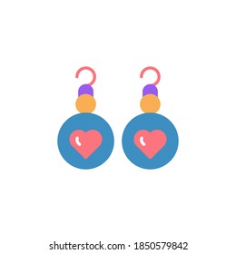 earrings icon flat style design. vector illustration.  isolated on white background