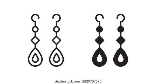 Earrings icon flat white logo..