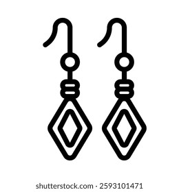 Earrings icon illustration in line style. Perfect for website mobile app presentation. Suitable for any user interface and user experience