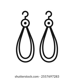 Earrings icon Isolated flat vector in outline