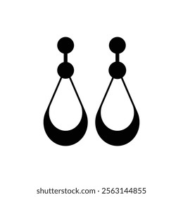 Earrings icon Isolated flat vector in outline