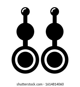earrings icon isolated sign symbol vector illustration - high quality black style vector icons

