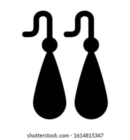 earrings icon isolated sign symbol vector illustration - high quality black style vector icons

