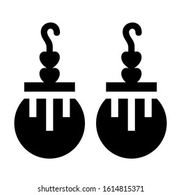 earrings icon isolated sign symbol vector illustration - high quality black style vector icons
