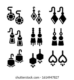 earrings icon isolated sign symbol vector illustration - Collection of high quality black style vector icons
