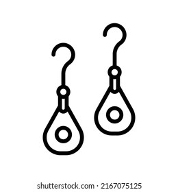 Earrings Icon. Line Art Style Design Isolated On White Background