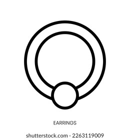 earrings icon. Line Art Style Design Isolated On White Background