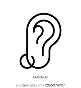 earrings icon. Line Art Style Design Isolated On White Background