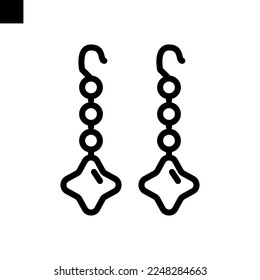 vector de línea de icono de pendientes