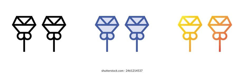 earrings icon. Linear, Blue Fill and Gradient Style Design Isolated On White Background