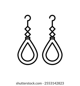 Earrings icon linear logo isolated