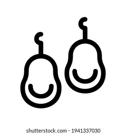 earrings icon or logo isolated sign symbol vector illustration - high quality black style vector icons
