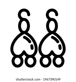 earrings icon or logo isolated sign symbol vector illustration - high quality black style vector icons
