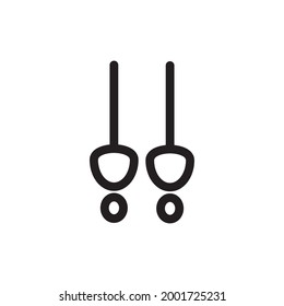earrings icon or logo vector illustration of isolated sign symbol, vector illustration with high quality black outline.