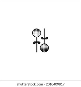 earrings icon on white background