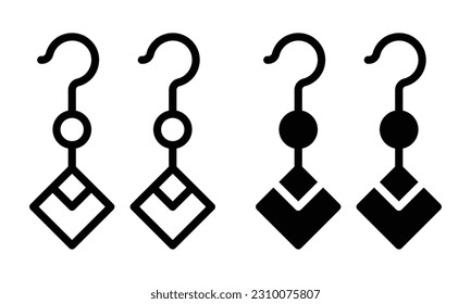 Earrings icon with outline and glyph style.
