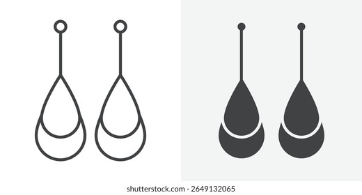 Earrings icon Outline vector sign