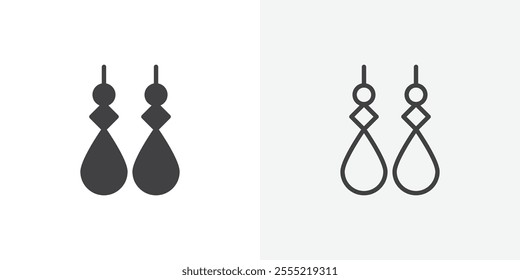 Earrings icon. outlined vector style.