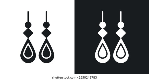 Earrings icon pack in black color.