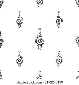 Earrings Icon Seamless Pattern, Earrings Vector Art Illustration