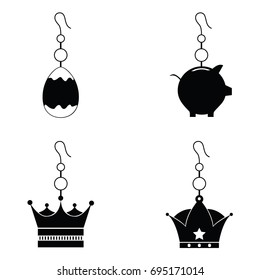 earrings icon set